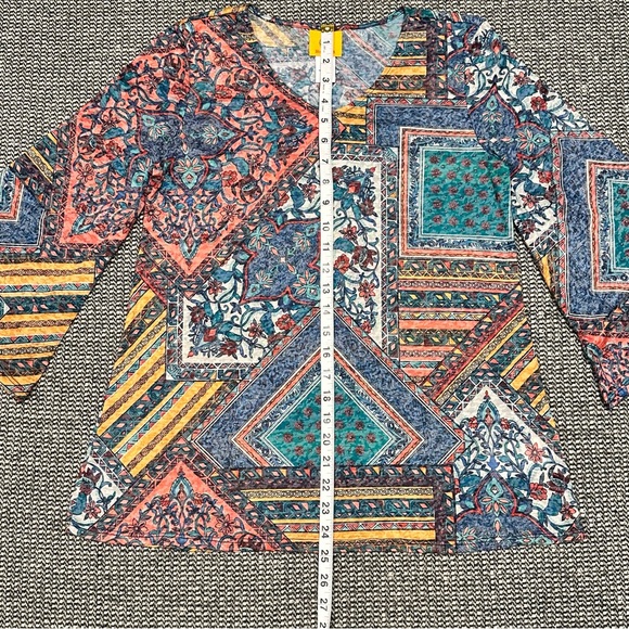 Ruby Rd. Multicolor Geometric Blouse - Picture 3 of 6